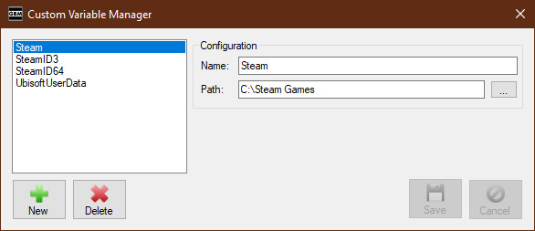 Custom Path Variables