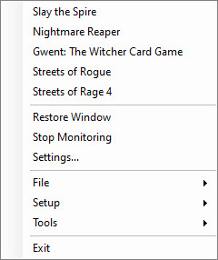 Tray Menu Example