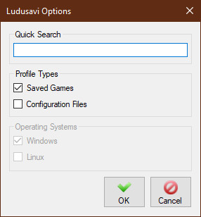 Ludusavi Options