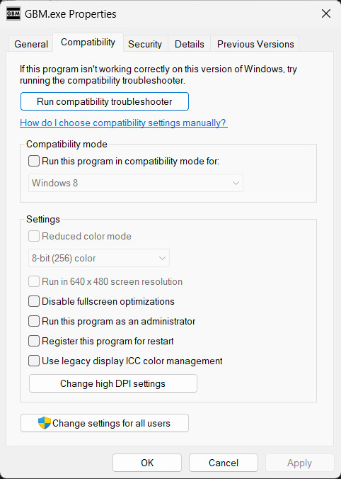 Change DPI Settings